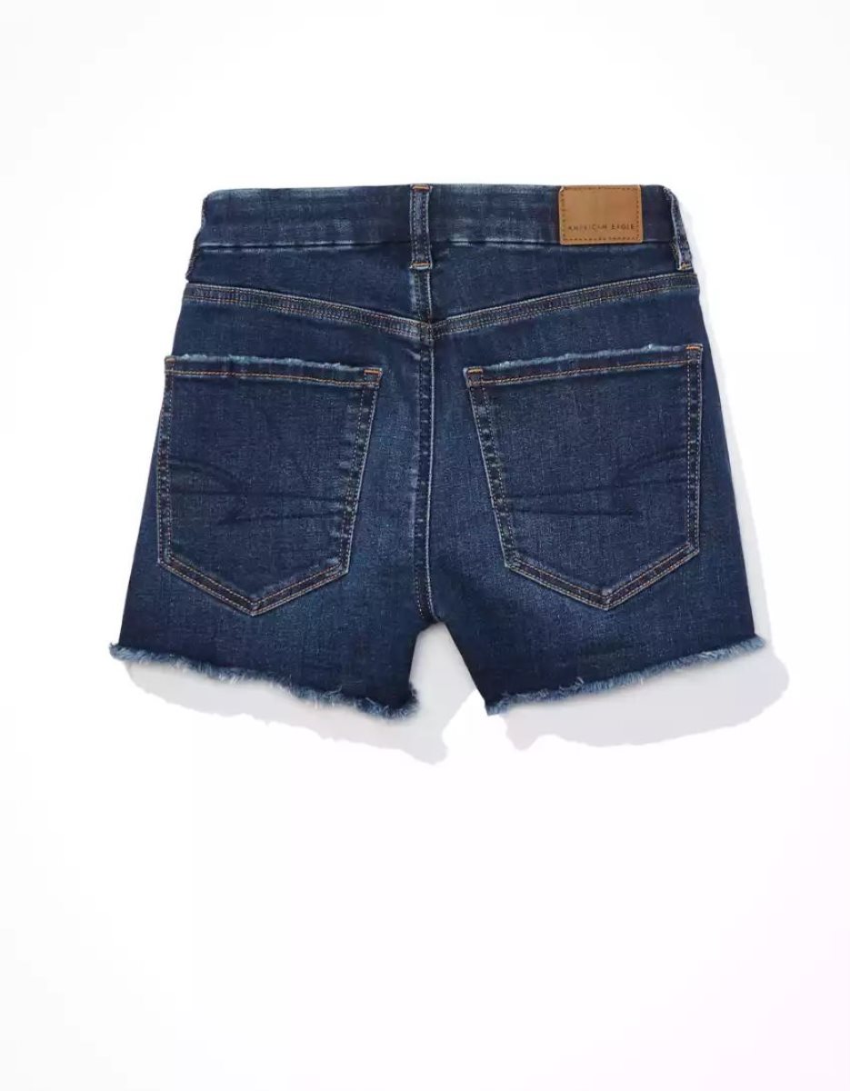 Shorts American Eagle AE Ne(x)t Level Curvy High-Waisted Denim Indigo Foncé Femme | TAZ-79531924